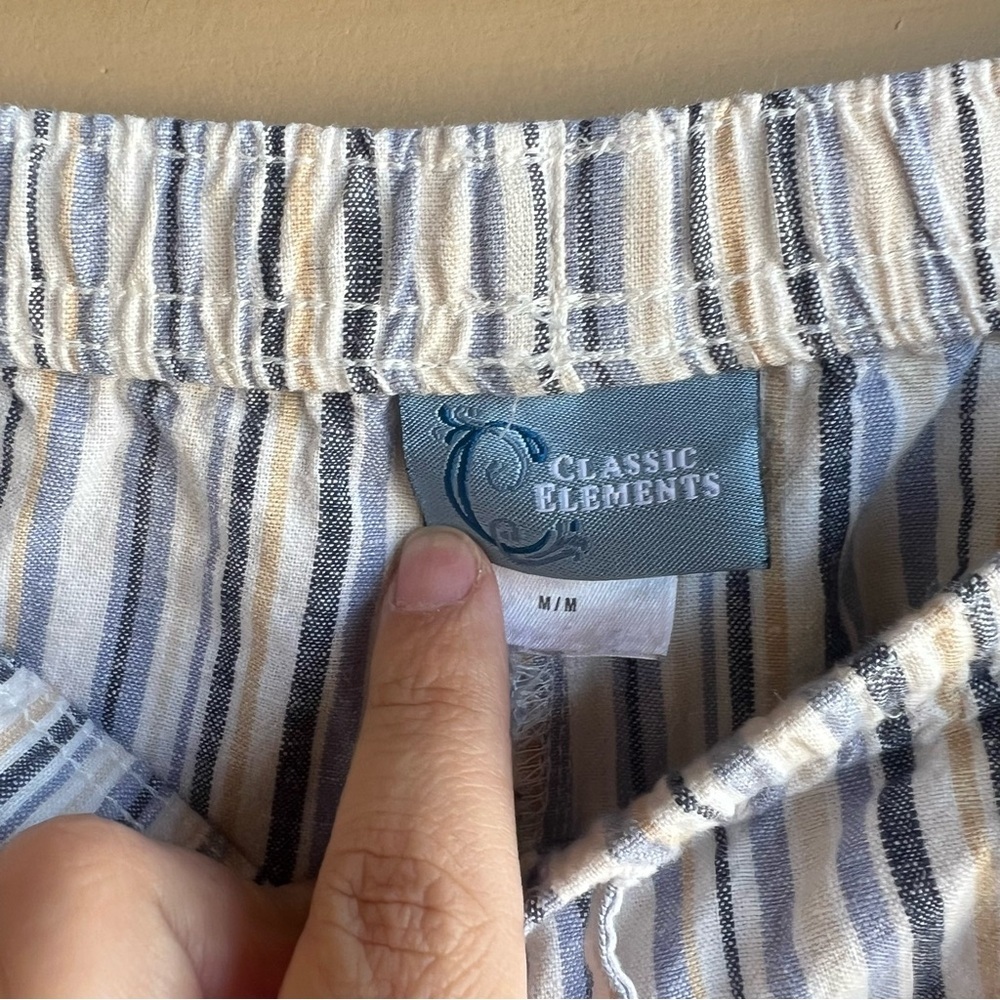 Classic Elements Striped Pull On Capri Pants - Si… - image 2